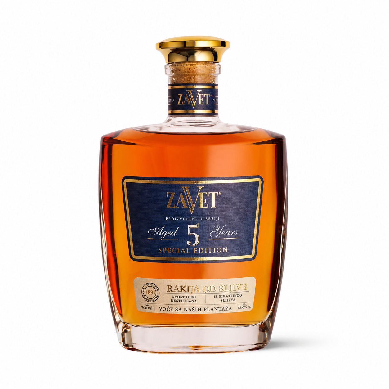 Zavet Plum Brandy 5 Years Aged – 0.7 L